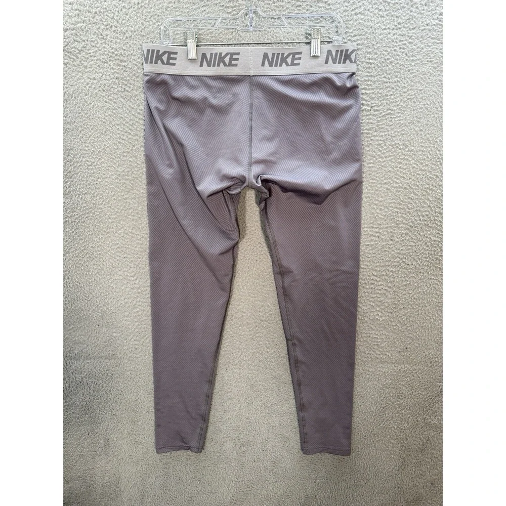 Nike Pants‎ Mens 2XL XXL Gray Chevron Dri Fit Training Tights Running Gym Sports